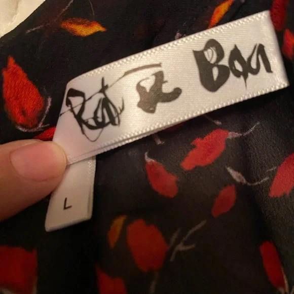 Rat & Boa Red Black Slit Maxi Gown - Picture 5 of 7